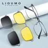 Sonnenbrille LIOUMO Neuer Stil 3 in 1 Magnetclip auf Sonnenbrillen Männer polarisierte Clips Magnetbrille Frauen UV400 Eyewear Gafas de Sol Hombre