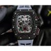 R I C H A R MENS Superclone AAA 기계식 브랜드 시계 RM11-03 HQTZ 크로노 가르프 GMT 탄소 섬유 Dail WrsitWatches 안티 스크래치 사파이어 미러 표면 BVNU