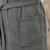 男性のワッフルバスローブ着物プラスサイズ吸う水タオルバスローブスパエルブライドメイドドレッシングガウンサマースリープウェアセクシー240108