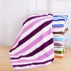 Towel Colours Striped Bath Coral Fleece Thickened High Quality Plush Soft Comfort Facecloth Adults Children Men Women Hair