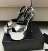 Sandálias de salto alto plataforma impermeável designer feminino verão salto alto moda versátil sapatos formais alto sentido