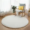 Pluche Ronde Tapijt Wit Kinderen Tapijten voor Woonkamer Home Decor Zachte Kid Slaapkamer FloorPlay Mat Baby Pluizige Leuke 240108