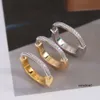 Designer Love Ring Vintage Hot Brand Half Diamond Women's Rings Luxury Jewelry For Women Pure 925 Sterling Silver Lady Party Lock Rings Gift Top Quality