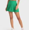 LL женские спортивные юбки для йоги шорты для бега однотонные плиссированные юбки для тенниса и гольфа короткая юбка для фитнеса с защитой от воздействия 43665