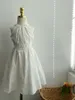 Robes de fille HoneyCherry filles robe brodée blanche été coréen col suspendu licou princesse mignonne pour