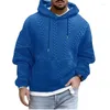 Men's Hoodies 2024 Autumn Large Casual Loose Fashion Sweater Coat Jacquard Hooded Lace Up Long Sleeve Pullover