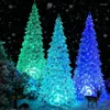 Night Lights Acrylic Christmas Tree Light LED Luminous Xmas Trees Glowing Fairy Lamps For Holiday Party Home Decoration Supplies