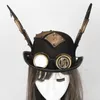 Berets steampunk top kapelusz z goglesdevil horn gejowski melonik