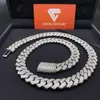 Fábrica por atacado quente 15mm miami link chain para homens 18k banhado a ouro correntes cubanas colar 925 tira jóias presente de natal