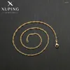 Pendentif Colliers Xuping Bijoux Arrivée 45cm Chaîne simple pour collier de couleur or Femmes Cadeau exquis X000813050