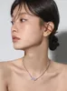 Kedjor Tidlös Wonder Shiny Zirconia Heart Square Necklace For Women Designer Jewelry Trendy Korean Party Japan Gift Söt 4352