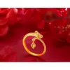 Designer-Ring, High-End-Feeling-Drachenschwanzring mit vergoldetem, kleinem Drache-Tierkreis-Drachen-Jahresring 573 510