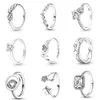 Autentisk fit pandora ringar charms charm diy angel's wings mode hjärtform finger ny