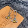 Ontwerpers juwelen Vivienne 22 keizerin-weduwe pins oorbellen temperament beroemdheid unieke planeet oorbellen inkt schilderij ketting Saturnus hanger Necklac12255622