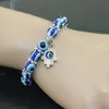 Maat 8mm 10mm Retro Blue Eye Kralen Armband Mannen Vrouwen Fatima's Hand Lucky Armbanden Sieraden Accessoires Gift in Bulk