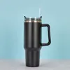 Wasserflaschen 40 Unzen vakuumisolierter Becher mit Deckel und Strohhalm Edelstahl Kaffee Thermo-Reisetasse Becher auslaufsichere Griffflasche