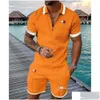Mens Designer Tracksuits Plus Size 3XL Luxury Two Piece Set 2023 Autumn Brand Printed Outfits Cotton Blend Short Sleeve Polo T-shirt och Shorts Sports Suit 96