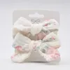 Hair Accessories 12Pcs/Lot 3Inch Handmade Muslin Cotton Bow Clips Schoolgirl Pigtail Barrettes Baby Girl Accessory