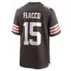 Maglia da calcio Myles Garrett 95 Joe Flacco 15 Nick Chubb 24 Amari Cooper 2 Njoku 85 Colore marrone Taglia uomo S-XXXL Maglie cucite