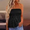 Women's Tanks Summer Leopard Bandeau Tank Floral Lace Patchwork Elastic Loose Tops Women Sexy Strapless Y2k Streetwear Party Club Camis