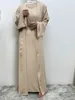 الملابس العرقية المسلمة الحجاب النسائية مجموعة العطلات اللباس الصلاة Abaya Long Khimar Ramadan Robe Robe Islamic 2 PCS