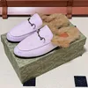 Designer Fur Autumn Winter Mules Luxury Fuzzy Slides Home Furry Flat Sandals Female Slip Slippers for Women Men Wool Fully Lined Warm Comfort Scuffs 11 Color