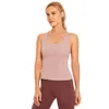 Chemises Femmes Gilet Sans Manches D'été Croisé Aked Sentiment Doux Débardeurs D'entraînement Soutien-Gorge Intégré Yoga Chemises Courtes Athlétiques 2022 Wokeout