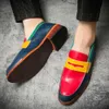 Nouveaux mocassins colorés pour hommes, chaussures décontractées à enfiler, chaussures de danse pour fête de mariage, à la mode, printemps-automne