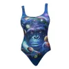 Mulheres Swimwear Shrek One Piece Swimsuit Alta Qualidade Impresso Push Up Monokini Verão Banheira Terno ShrekWomen's