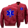 Emt ambulância de emergência estrela da vida ems bombardeiro jaqueta streetwear grosso blusão dos homens jaquetas casaco parkas roupas 5xl 240106