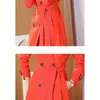 Frauen Trenchcoats 2024 Frühling Herbst Lange Windjacken Mantel Mode Lose Gürtel High-End-Zweireiher Mantel Outwear