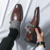 Herren-Abendkleid, gesellschaftliche Loafer-Schnalle, Mönchsriemen, lässig, geschäftlich, Hochzeit, für Herren, Gentleman, modische Derby-Schuhe