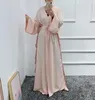 民族衣類プレーンオープンアバヤ着物カーディガンイスラム教徒七面鳥シフォンヒジャーブドレスアバヤ女性ドバイカフタンローブアフリカンイスラム