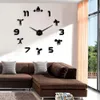 Haltérophilie Fitness bricolage horloge géante salle de sport autocollant mural montre 3D horloge murale de luxe créatif mur Art décor pour salle de sport 240106