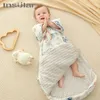 Småbarn vinter sovsäckar spädbarn varm bomull pyjamas små barn tecknad sänggåendet playsuits baby sleepsack fot muff 240108