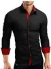 Camisas casuales para hombres 2024 Camisa de manga larga Moda personalizada Tendencia versátil Guapo Tamaño suelto Polo Cuello