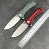 Knife HUAAO Red/Green G10 Handle Pocket Folding Knife 8Cr13MoV Drop Point Blade Tactical Self Defense Utility Fruit Knives Hand Tool
