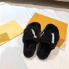 Designer Luxury Bom Dia Paso Lamb Fur Shearling Black Red Flat Sandals Mules Brown Ladies Cotton Slipper With Box