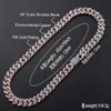 Nouveau glacé personnalisé Hip Hop 12mm serti de Zircon blanc rose plein de diamants Miami chaîne à maillons cubains collier Bracelet pour hommes et femmes
