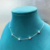 Catene ZHENSHIYUAN Lefei Moda Lusso Classico Moissanite 2.5 Collana con diamanti incastonati Babysbreath per le donne Regalo di gioielli in argento 925