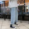 Dżinsy damskie męskie moda luźna elastyczna talia ulica szerokie nogi spodnie koreańskie męskie odzież streetwear ropa hombre