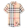 Luxury Designer Mens Casual Shirt Fashion Geometry Classic Checker Printed Shirt Burrerys Mens Spring Summer Polo Neck Short Sleeve