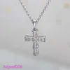 H16R Designer Baolger Wisiant Naszyjniki Baojia Cross Full Diamond Naszyjnik damski Rose Gold 18k zestaw z białym łańcuchem kołnierzy