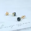 Boucles d'oreilles en diamant pour femmes, bijoux distinctifs, testeur de réussite, coupe ronde 0,5ct/1ct/2ct, or 14K, Moissanite noire, pour dames