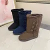 Bottes de neige imperméables pour femmes, bottes à enfiler en coton avec fourrure de renard à la mode, 4 couleurs, 230922, hiver