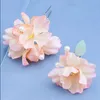 Grampos de cabelo flor de seda grampos lado simples em forma de u pérola varas garfos para noiva floral tiaras acessórios de jóias de casamento