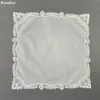 handkerchief White soft 100% cotton Wedding Handkerchief Elegant Embroidered crochet lace For Bridal Hankies 240108