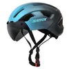 Велосипедный шлем «Летучая мышь» со светодиодной подсветкой MTB, дорожный горный гоночный велосипед, интегрированные очки для езды на велосипеде для мужчин и женщин, 240108