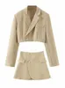 TARUXY taille haute jupe costumes femmes costume pour femmes femme Blazer ensembles avec automne hiver mode jupes femme 240108