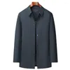 Herenjassen Lente- en herfstjas Revers High-end Business Casual Dunne jas Halflange windjack